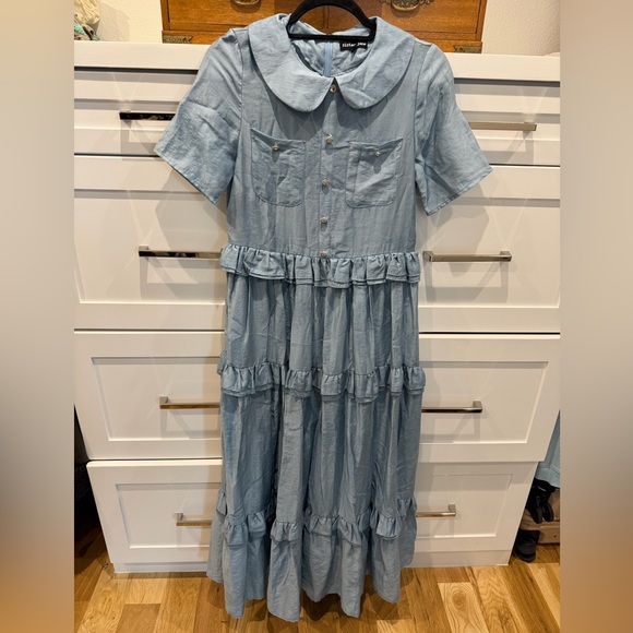 Sister Jane Dresses & Skirts - Sister Jane Powder Blue Button-Up Dress with Peter Pan Collar